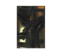 QINGYUAN Poster peinture sur toile Pierre Soulages - Décoration murale moderne pour chambre à coucher - 50 x 75 cm