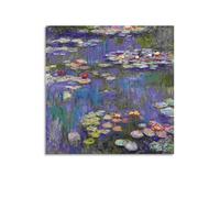 QINGYUAN Poster sur toile Claude Monet Nymphées - Décoration d'intérieur - 40 x 40 cm