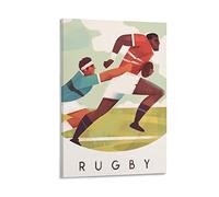 QINGYUAN Poster vintage de rugby - Vacances d'été - Décoration murale à suspendre - 50 x 75 cm