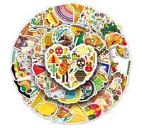 QINGZHUO-50pcs mexicain graffiti en plein air voyage pittoresque points de repère architectural décoration bagages scrapbook ordinateur portable imperméable vinyle autocollants