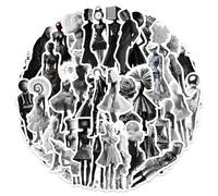 QINGZHUO-50pcs minimaliste Surréalisme Photographie Monochrome Autocollant Journal Intime Ordinateur Bagages Étui de téléphone Décoratif Étanche