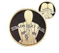 QingZhuo Pièce De Monnaie Amusante, Pile Je Reçois La Queue - Face Je Reçois La Tête - Double Face, Pièce De Monnaie Sexy Jeton Chanceux, Idées De Soirée Cadeaux Décision Pièce De Monnaie (1Pcs)