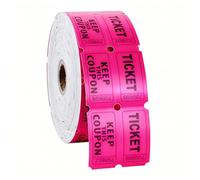 QINGZY 1000 Pièces (500 Paires) Billets De Tombola Doubles Rouleaux, Numérotation Consécutive, Rouge/Bleu, Ticket Tombola Déchirables pour Événements, Entrées, Loteries, Récompenses et Prix (Or Rose)
