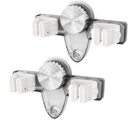 QINGZY Lot de 2 Supports de Balai à Franges Ventouse, Porte Mural Vadrouille Sans Perçage, Organisateur Outils Nettoyage pour Salle de Bain Cuisine Buanderie Garage Bureau, Gris Transparent