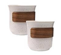 QINGZY Lot de 2 Tasses à Expresso en Céramique 190 ml, Tasse à thé en Grès à Parois Epaisses, Tasses à Moka et Cappuccino Artisanales, Idéal pour Café Intense et Latte