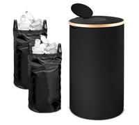 QINGZY Poubelle 100l Cuisine, Boîte de Rangement avec Couvercle à 2 Couches et 2 Sacs de Transport XXL, Grande Poubelle Recyclage Verre, Poubelle Tri avec Trou, Rangement Bouteille pour Cuisine