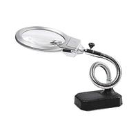 Qinhaixi 10x 20x Ganguse Gloupe Grand Support de Support avec 2 LED Hands Hands Free Magrifing avec Light for Hobby Crafts Inspection Modèle de Lecture du bâtiment Souder