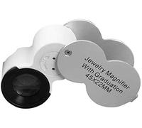 Qinhaixi 45x loupe d'agrandissement avec 3 Lampes à LED Tournure d'éclairage Pliable avec Mesure d'échelle pour la Lecture de la réparation des métiers