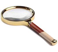 Qinhaixi 6X Poignée en Bois en Verre à Main pour la Mesure d'échelle Identification HD Identification d'identité d'identité de Cendres de Bricolage