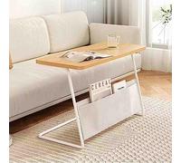 Qinhaixi Au-Dessus du lit, Table de lit avec Roues, côté canapé à Quelques côtés de Table de Chevet en Fer forgé Petite Table carrée, hôpital et Utilisation médicale à Domicile (80 * 40 cm)