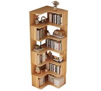 Qinhaixi Berning d'angle, bibliothèque d'angle en Forme de L, étagère d'affichage en Bois Massif Multicouche, bibliothèque Debout avec Rangement Ouvert, pour Le Salon, Bureau à Domicile (191 cm)