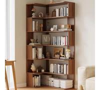 Qinhaixi Berning d'angle, étagère d'angle en Forme de L, étagère de Rangement évolutive, étagère à Affichage Ouvert pour Les Plantes, pour Un Petit Espace Salon d'étude (Marron, 160 cm)