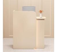 Qinhaixi Bureau de réception LED avec tiroir verrouillable, comptoir avant en forme de L pour caisse, salon de beauté, hall d'entrée - Design moderne pour un service client amélioré