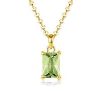 Qinhaixi Colliers S925 Collier de Pierre de Naissance en Argent Sterling Infinity Square Crystal Deny Trendy Choker Collier délicat Chaîne de chaîne Bijoux pour Ses Filles Couples