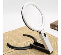 Qinhaixi HD Pliant Desktop Mandgificezer 10x avec lumière LED 5X Merroir de magnifices de Lecture Portable pour la Lampe de Bureau de Bureau âgée de la Lampe Mobile