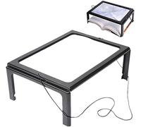 Qinhaixi Magrands Magrands pour Le Travail d'artisanat Free 3X Gagnifing Layer avec 4 lumières LED Bracket Pliable A4 Advaed Hands Fruting Gallyzer Pendant 240 * 160 mm de l'objectif