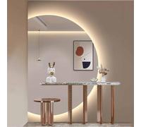 Qinhaixi Miroir de Demi-Cercle Intelligent pour Salle de Bain 51 "Grand Miroir Mural de Maquillage de défogging, LED Half Moon Decorative 3 Couleurs Light Dimmable (Coupe à Gauche, 100x70 cm)