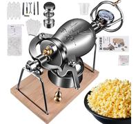 Qinhaixi Popcornmaschinechinese Popcorn Cannon Presque en Acier Inoxydable Popcorn Maker Puffed Rice Maker Stir la Machine de Pop-Corn Haute Pression Folle (Couleur: 328 ML) (268 ML)