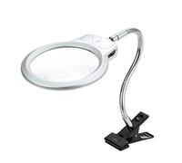 Qinhaixi Type de Clip de magnificateur Bureau Utilisation Double avec lumière LED 2,5X 5X Verre d'agrandissement Clip métallique Tyr