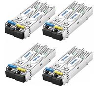 QINIYEK 4 Paires de Module SFP BIDI 1,25 G,émetteur-récepteur WDM 1000Base-BIDI,Tx1310/Rx1550nm pour Cisco GLC-BX-U,Cisco GLC-BX-D,Ubiquiti,Mikrotik,D-Link,Supermicro,Netgear et Plus. (SMF,3km,DDM)