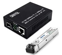 QINIYEK Convertisseur multimédia Gigabit Fiber Ethernet ?10/100/1000Base-Tx vers 1000Base-SX Emplacement SFP ouvert avec modules Gigabit?Fibre LC multimode jusqu'à 550M