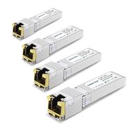 QINIYEK Lot de 4 modules SFP+ vers RJ45 10 Gbase-T compatibles avec Cisco, Ubiquiti, Unifi, D/TP Link, Meraki, Netgear, 10 Go SFP+ Ethernet CAT.6a/7, 30 m