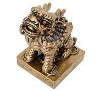 QINIZX Chinese Feng Shui Chi Lin/Kylin Statue Guardian Attract Money and Good Luck Wealth Prosperity qilin Statue Feng Shui Decor Home Decoration Sculpture Gift Collection (2.0" L x 2.1" W x 2.8" H)