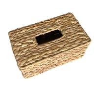 Qinlenyan Housse de boîte à mouchoirs en style ferme - Conteneur à mouchoirs tissé à la main - Porte-mouchoirs en osier - Distributeur de serviettes pour table, salle de bain, bureau - Rustique Brun