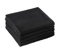 Qinlenyan Lot de 5 chiffons de nettoyage en microfibre durables et réutilisables - 30 x 30 cm - Noir - 30 x 30 cm
