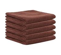 Qinlenyan Lot de 5 grands chiffons de nettoyage en microfibre durable très absorbants et réutilisables Marron 30 x 30 cm