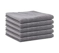Qinlenyan Lot de 5 grands chiffons de nettoyage en microfibre durable très absorbants et réutilisables Gris 30 x 30 cm