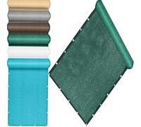 QINLIQIN Brise Vue Balcon Extérieur 88 x 108 cm Filet Occultant HDPE Tissu Protection Solaire avec Trous et Serre Câbles pour Exterieur Terrasse, Vert Foncé