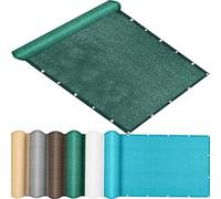 QINLIQIN Brise Vue Jardin 70 x 365 cm Écran D'Intimité pour Balcon Protection UV, Coupe-Vent avec Œillets et Cordons pour Balcon, Balustrade, Vert Foncé