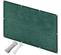 QINLIQIN Brise Vue Occultant 1.8 x 2 m Ecran de Balcon Protection UV Opaque avec Œillets et Cordons pour Balcon, Balustrade, Vert Foncé