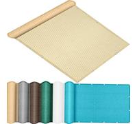 QINLIQIN Brise Vue Occultant 190 x 210 cm Filet Occultant Jardin Protection Contre Soleil, Coupe-Vent avec Œillets et Cordons pour Exterieur Terrasse, Couleur Crème