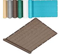 QINLIQIN Brise Vue Occultant 205 x 285 cm Écran D'Intimité pour Balcon Protection Contre Soleil, Coupe-Vent avec Trous et Serre Câbles pour Terrain de Sport, Marron