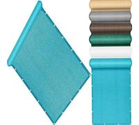 QINLIQIN Brise Vue Occultant 207 x 365 cm Couverture de Écran Jardin Protection UV, Coupe-Vent avec Trous et Serre Câbles pour Terrasse Jardin, Bleu Ciel