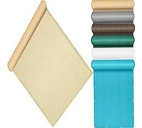 QINLIQIN Brise Vue pour Balcon 123 x 330 cm Écran Occultant Opaque Protection Contre Soleil, Coupe-Vent avec Trous et Serre Câbles pour Balcon, Balustrade, Couleur Crème