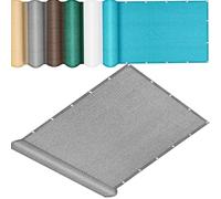 QINLIQIN Brise Vue pour Balcon 190 x 405 cm Clôture Brise Vue Opaque Résistant Aux Déchirures avec Trous et Serre Câbles pour Terrain de Sport, Gris Clair