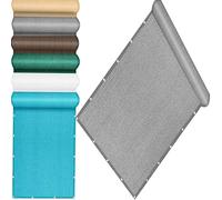 QINLIQIN Cache Balcon Brise Vue 120 x 122 cm Filet D’Ombrage Protection Contre Soleil, Coupe-Vent avec Œillets et Cordons pour Terrain de Sport, Gris Clair