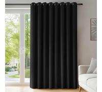 QINLIQIN Rideau Occultant 1 Pièce 240 x 240 cm Rideaux Thermique Isolant Anti UV Doux et Léger Lavable en Machine pour Maison Chambre Fenetre, Noir