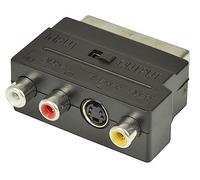 Qinoc Adaptateur SCART vers RCA Entrée/Sortie commutable RGB SCART mâle vers 3 RCA Femelle et S-Vidéo Phono Adaptateur Audio vidéo pour TV, Sky, magnétoscope, Virgin Media, Freeview, DVD, boîtiers an