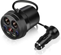 Qinoc Cup Chargeur De Voiture Modèle Mp 3U2S Porte-Gobelet Chargeur Usb Abs + Pc Cup Chargeur De Voiture Double Usb Avec Fil Allume-Cigare Multifonction Pour Téléphone Tablet Pc