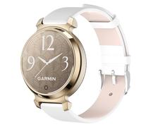 QINOUK Bracelet en Cuir Véritable pour Garmin Lily 2 - [Respirant] Souple Strap de Remplacement - Blanc