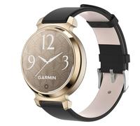 QINOUK Bracelet en Cuir Véritable pour Garmin Lily 2, [Respirant] Souple Strap de Remplacement - Noir