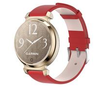 QINOUK Bracelet en Cuir Véritable pour Garmin Lily 2, [Respirant] Souple Strap de Remplacement - Rouge