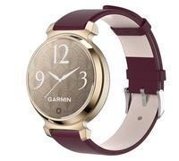 QINOUK Bracelet en Cuir Véritable pour Garmin Lily 2, [Respirant] Souple Strap de Remplacement - Vin Rouge