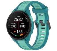 QINOUK Bracelet pour Garmin Forerunner 165, Bicolore, Silicone Souple, Résistant à l'Eau, Bleu Clair