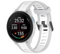 QINOUK Bracelet pour Garmin Forerunner 165, [Respirant] Bracelet en Silicone Souple, Bracelet Bicolore, Bracelet Montre en Silicone pour Garmin Forerunner 165-Gris/Blanc