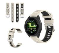 QINOUK Bracelet pour Garmin Forerunner 965, [Respirant] Bracelet en Silicone Souple, Bracelet Bicolore, Bracelet Montre en Silicone pour Garmin Forerunner 965-Blanc Ivoire